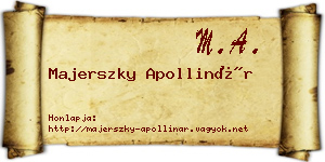Majerszky Apollinár névjegykártya